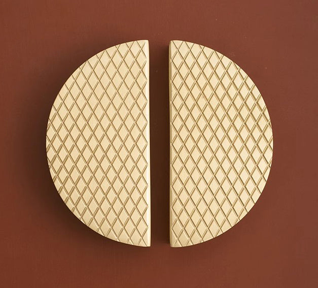 Semicircle Brass Drawer Pulls Door Handles Wardrobe Cupboard Bookcase Kitchen Cabinet Dresser Gold Pulls Modern Home Decor