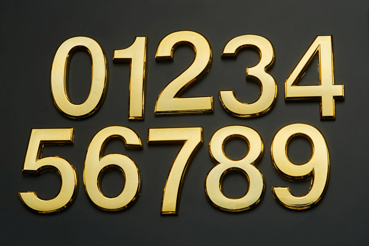 Self-adhesive Resin House Numbers Gold Symbols Alphabet for Address Door Mailbox Decor Modern House Numbers Resin 70*48*8mm