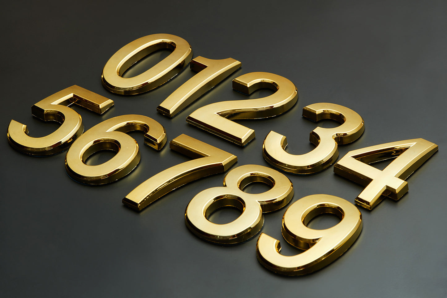 Self-adhesive Resin House Numbers Gold Symbols Alphabet for Address Door Mailbox Decor Modern House Numbers Resin 70*48*8mm