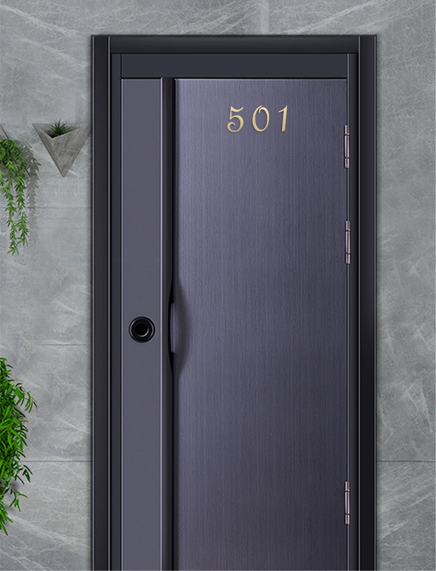 Self-adhesive Brass House Door Numbers for Address Door Mailbox Decor Modern Golden House Numbers