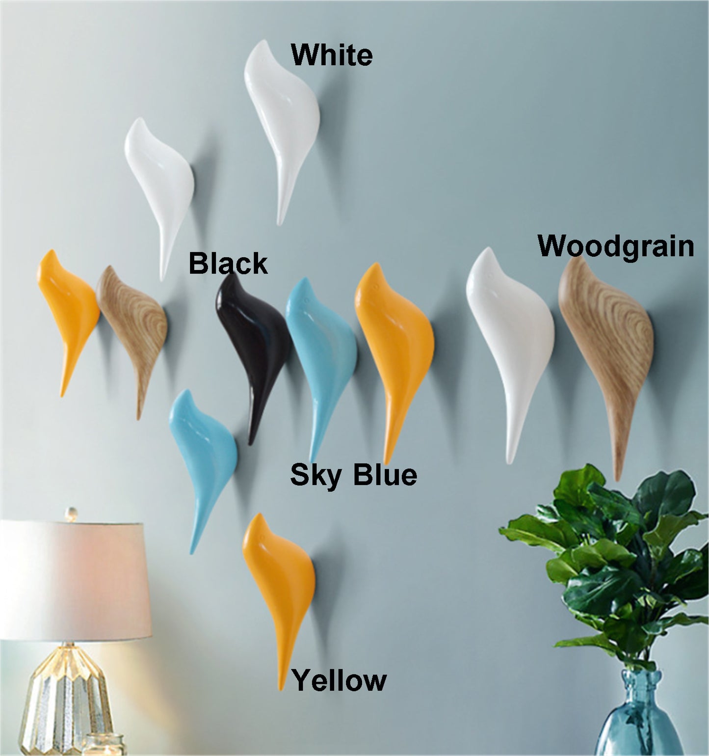 Bird Hooks Coat Wall Hook Wall-mounted Coat Hangers Racks Hooks Bathroom Towel Scarves Hook Clothes-Hook Resin