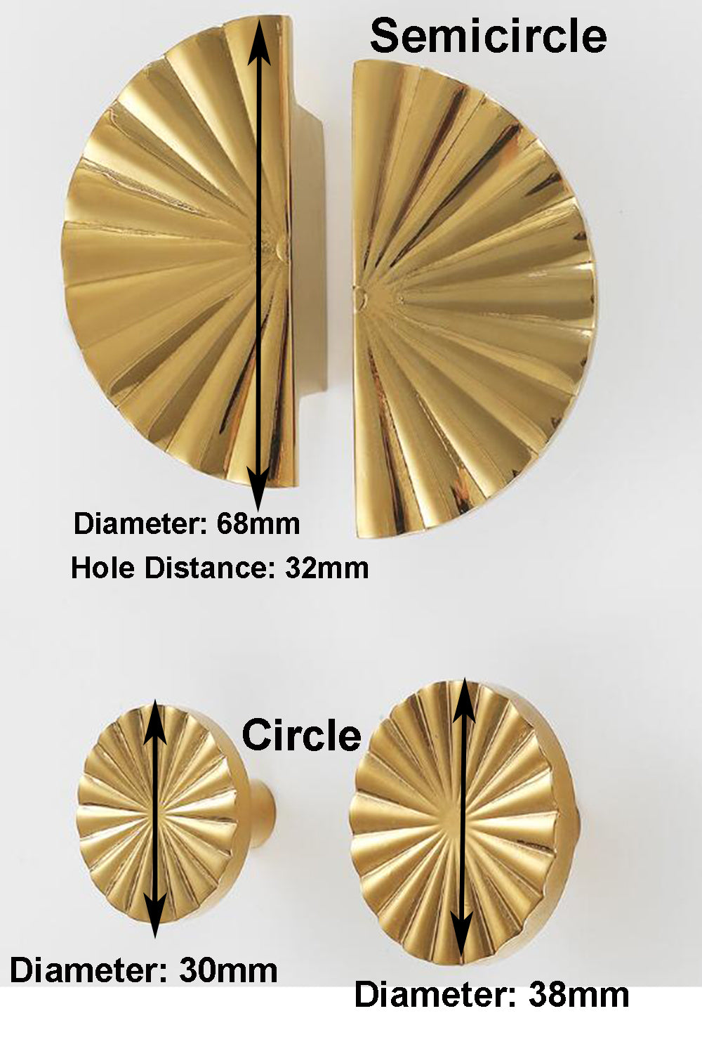 Brass Drawer Pulls Semi Circle Drawer Handles Cupboard  Kitchen Cabinet Dresser Knob Hardware Gold Silver Black