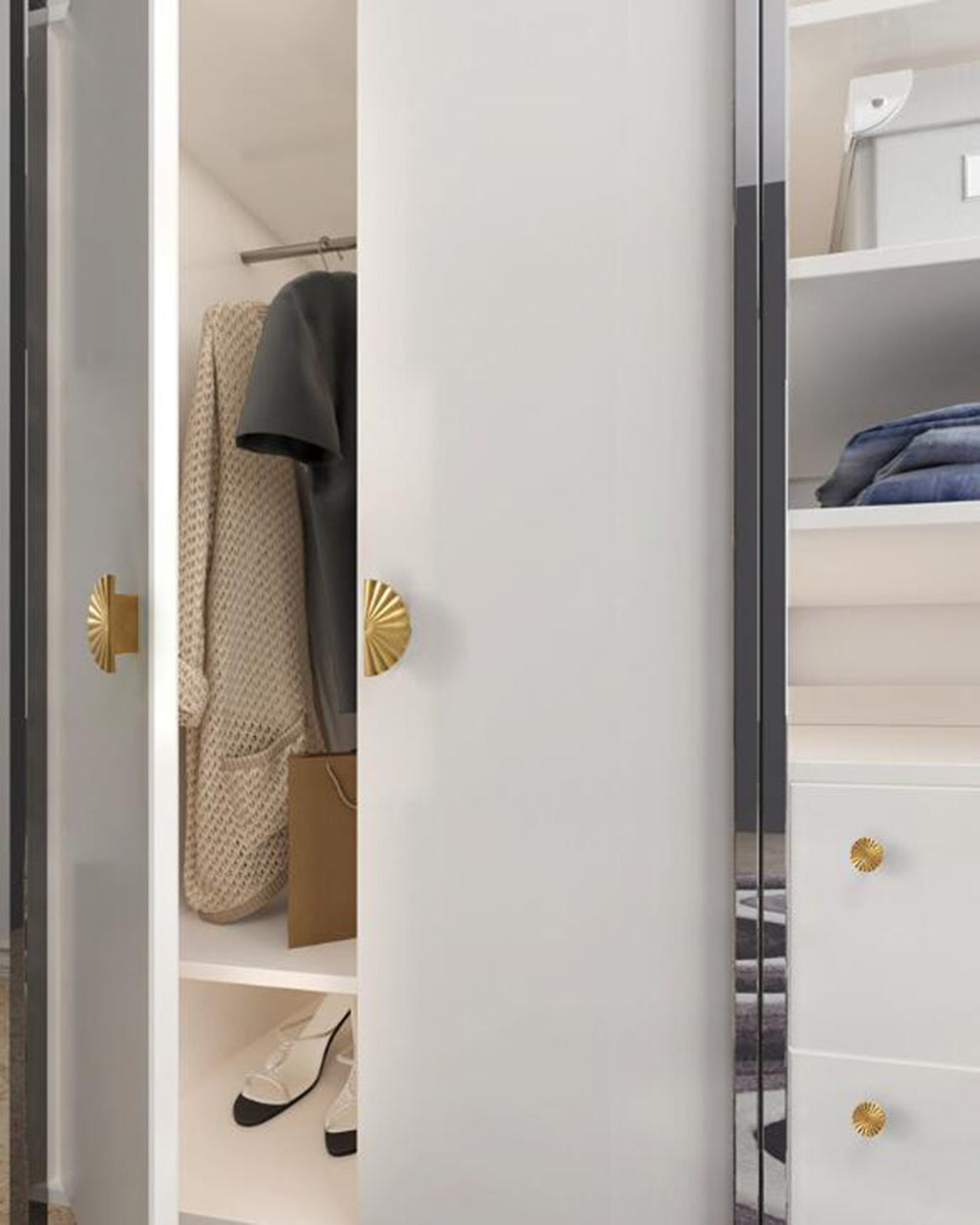 Brass Drawer Pulls Semi Circle Drawer Handles Cupboard  Kitchen Cabinet Dresser Knob Hardware Gold Silver Black