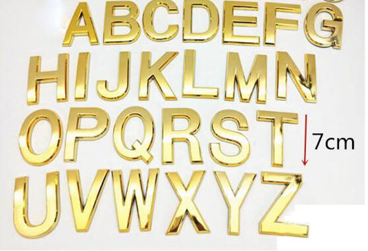 Self-adhesive Resin House Numbers Gold Symbols Alphabet for Address Door Mailbox Decor Modern House Numbers Resin 70*48*8mm