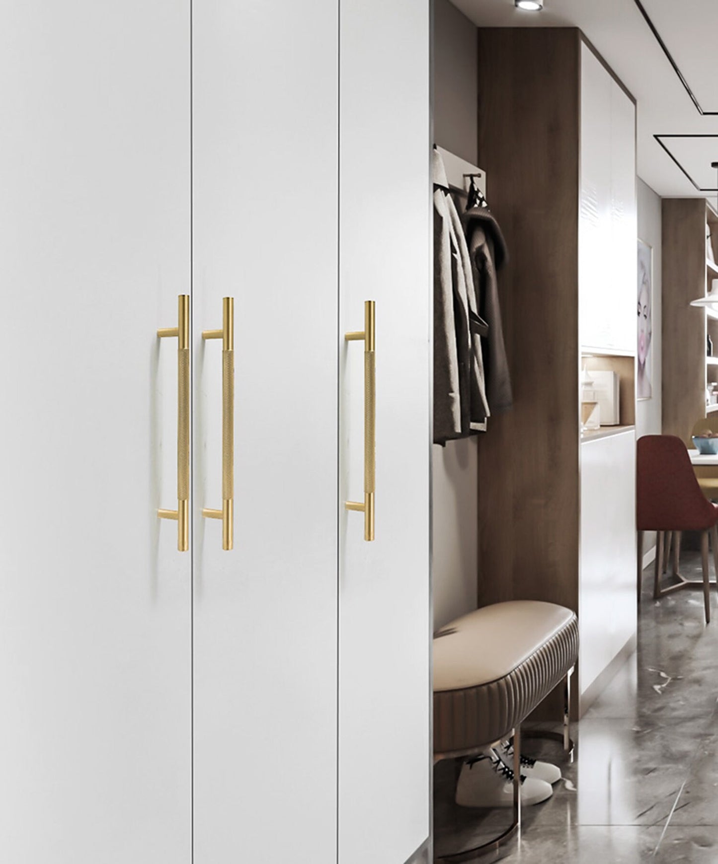 Solid Brass Drawer Pulls Modern T Knobs Bar Drawer Handles Cupboard Kitchen Cabinet Dresser Long Pull Hardware Gold Black Bronze