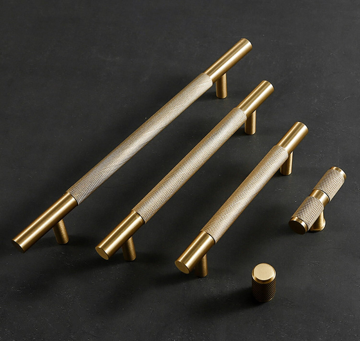Solid Brass Drawer Pulls Modern T Knobs Bar Drawer Handles Cupboard Kitchen Cabinet Dresser Long Pull Hardware Gold Black Bronze
