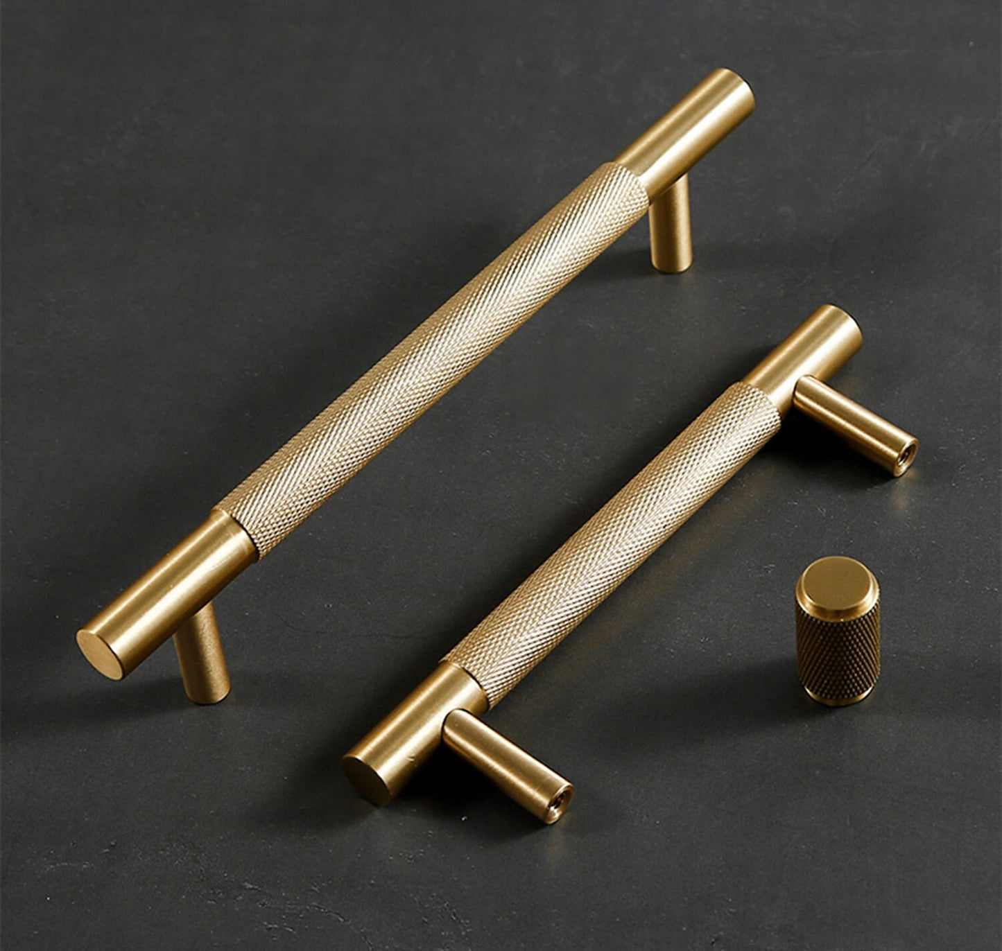 Solid Brass Drawer Pulls Modern T Knobs Bar Drawer Handles Cupboard Kitchen Cabinet Dresser Long Pull Hardware Gold Black Bronze