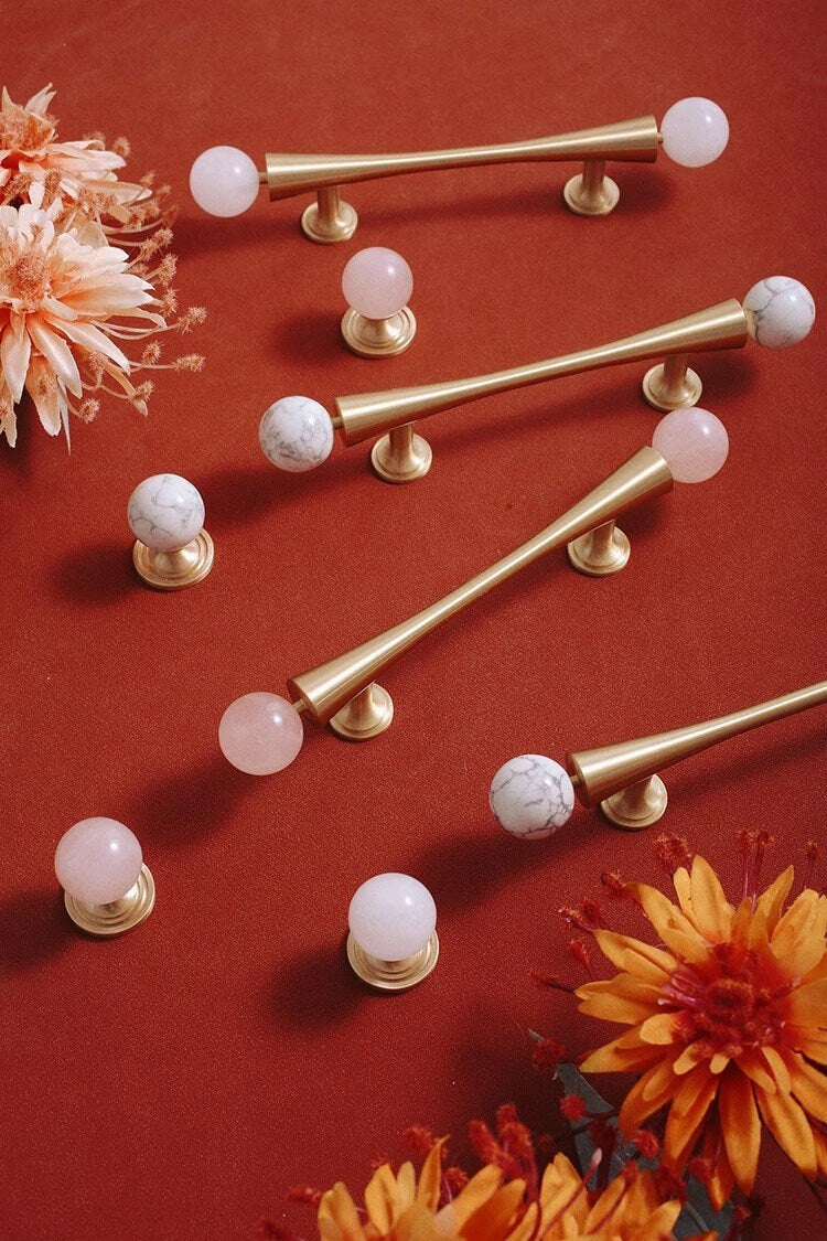 Brass Drawer Pulls Crystal Door Handles Cupboard Kitchen Cabinet Dresser Wardrobe Door Long Pull