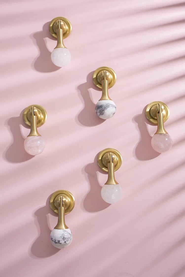 Brass Drawer Pulls Crystal Door Handles Cupboard Kitchen Cabinet Dresser Wardrobe Door Long Pull