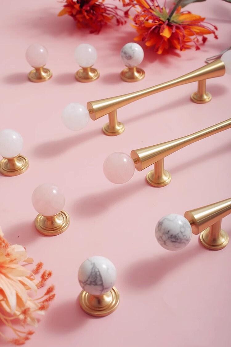 Brass Drawer Pulls Crystal Door Handles Cupboard Kitchen Cabinet Dresser Wardrobe Door Long Pull